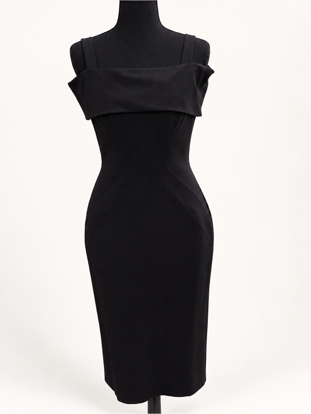 Vince Camuto Black Off-the-Shoulder Midi Dress